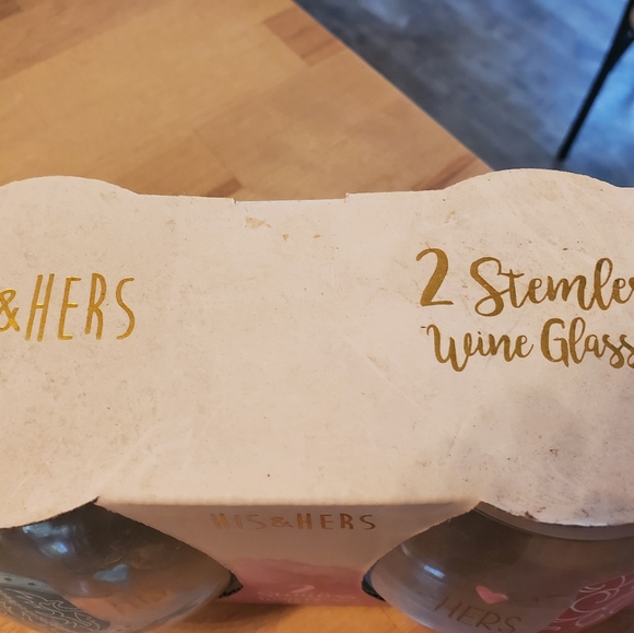 His and Hers Stemless Wine Glasses. 3 5.00 items for 10.00 - Picture 2 of 2